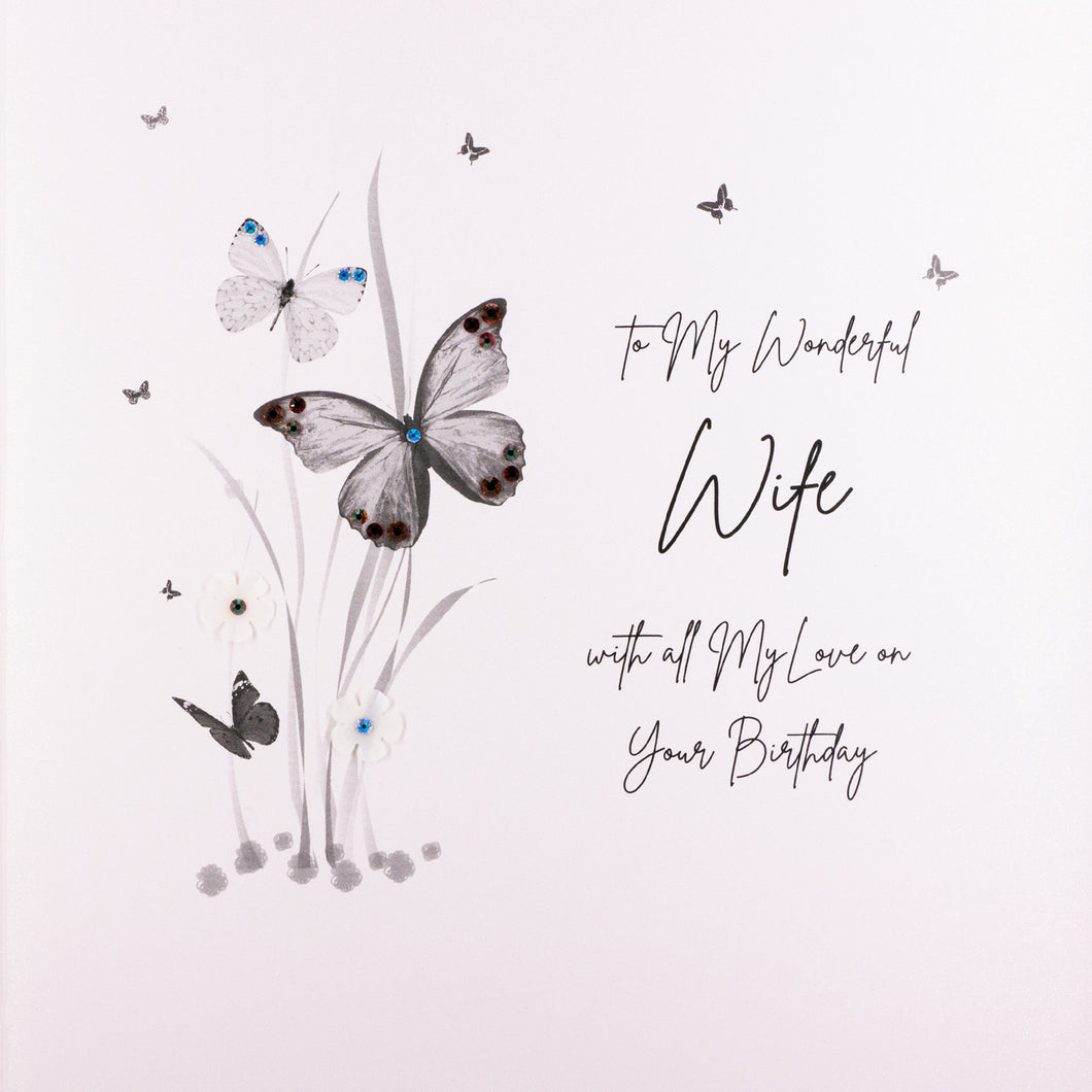 to My Wonderful Wife with all My Love on Your Birthday Large Card (21 x 21 cm)