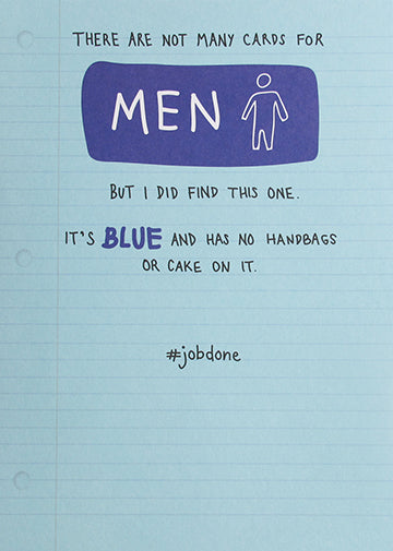 There are not many cards for Men