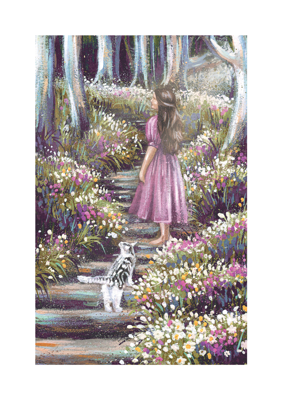 Girl & Cat in Woodland