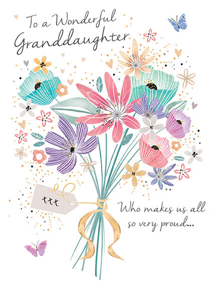 Birthday card to a wonderful granddaughter